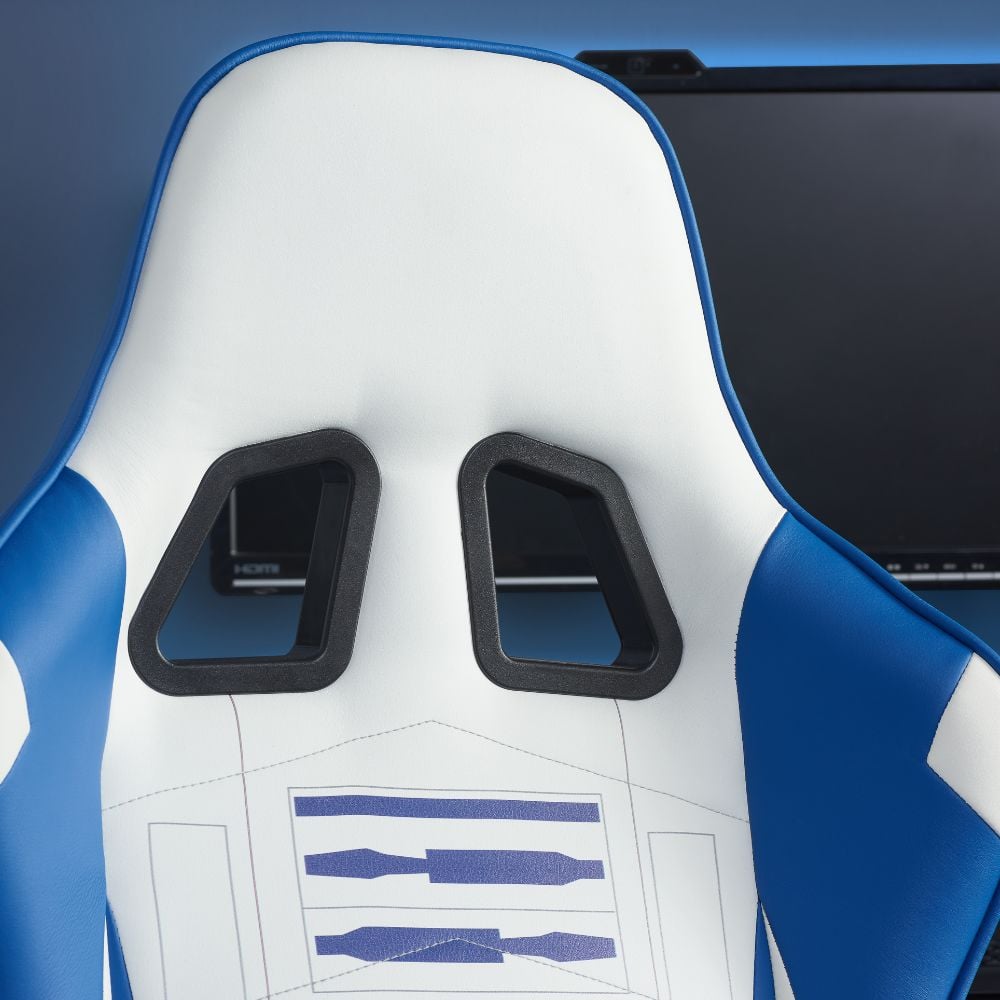 Star Wars R2-D2 Leather Computer Gaming Chair Backrest Close-Up