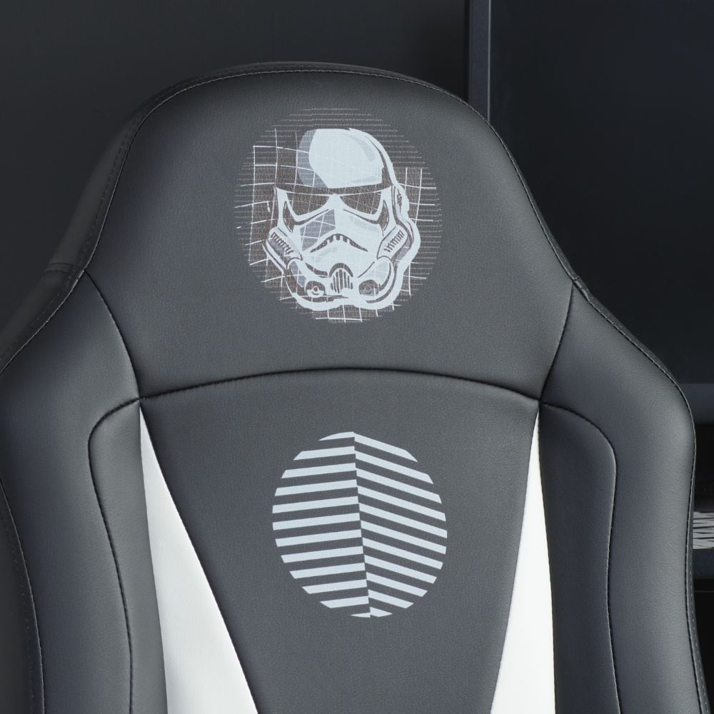 Star Wars Stormtrooper Computer Gaming Chair Backrest Close-Up