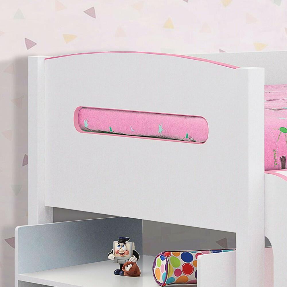 Kimbo Pink And White Mid Sleeper Cabin Bed Headboard Image