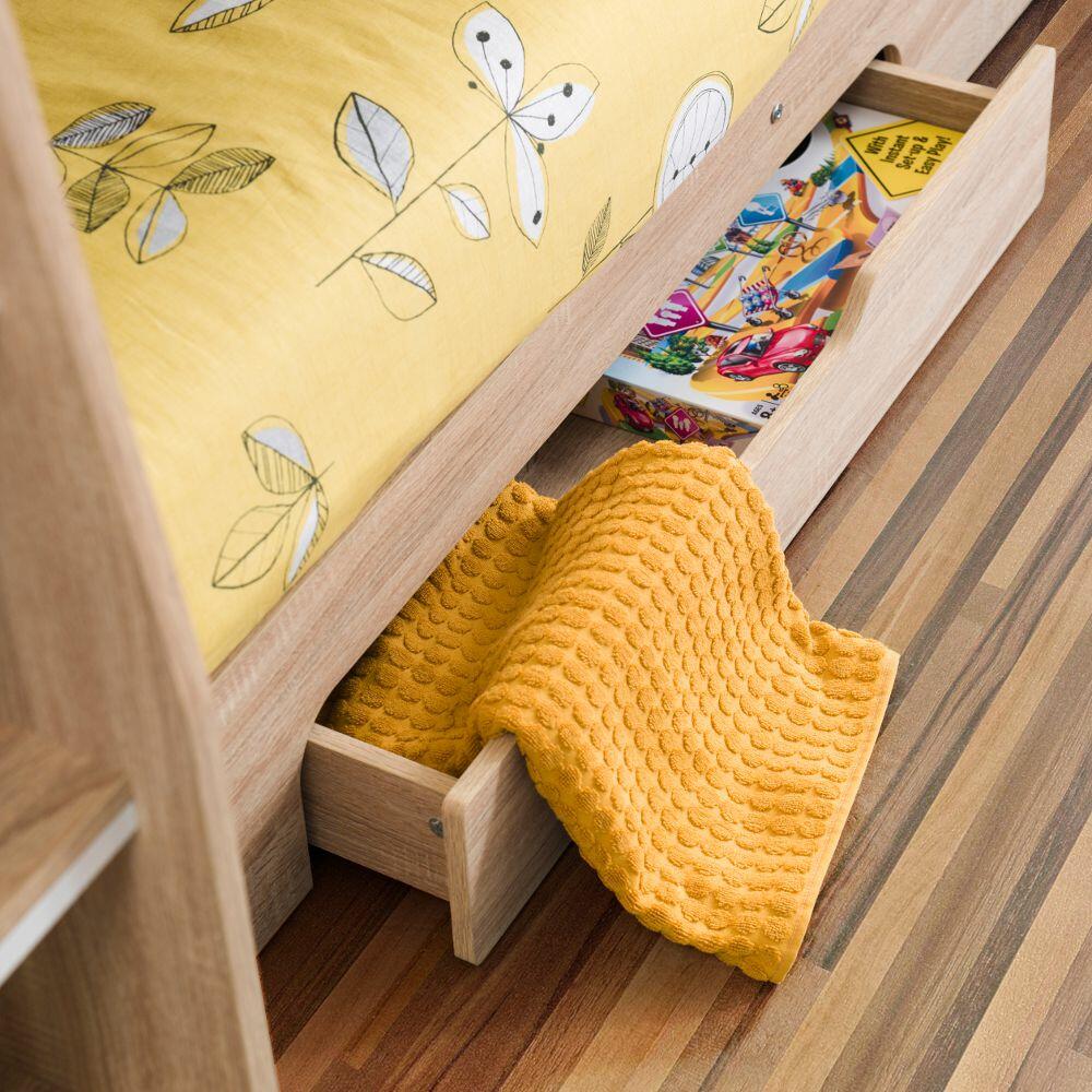 Happy Beds Orion Oak Bunk Bed Drawer Top View
