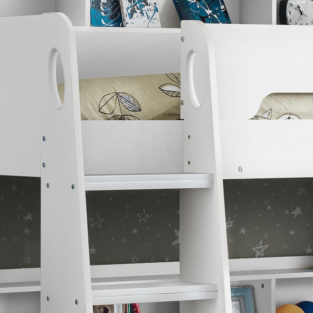 Happy Beds Orion White Bunk Bed Ladder