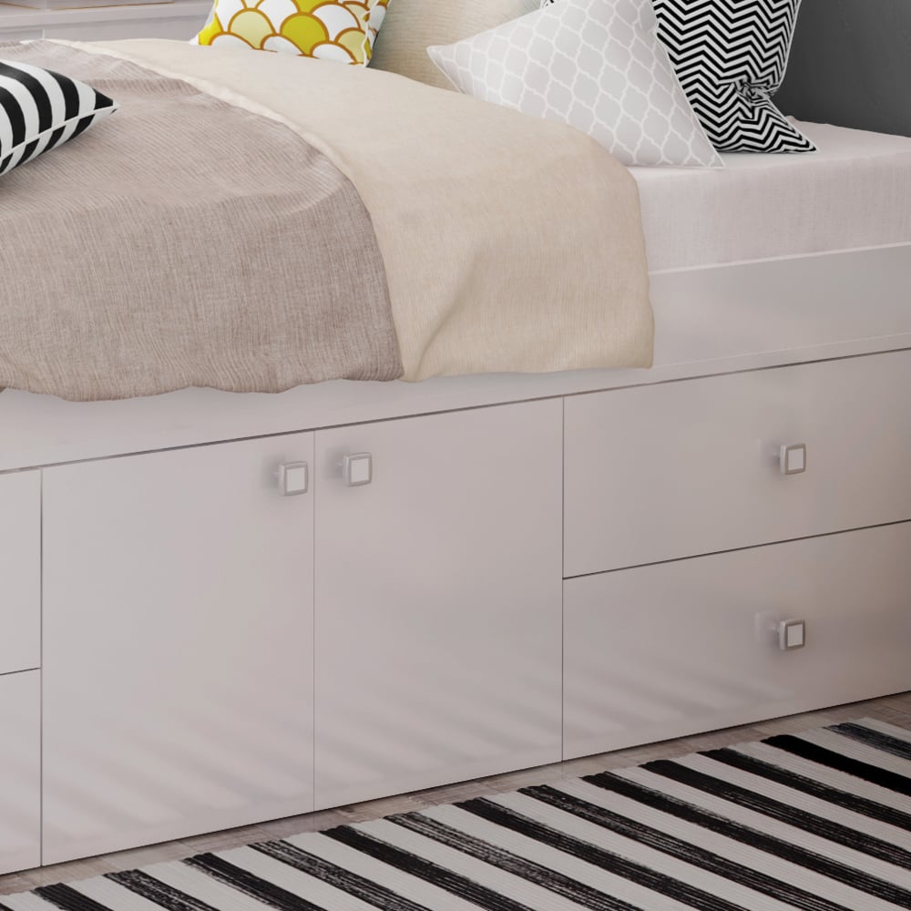 Happy Beds Arctic White 4 Drawer Storage Close-up