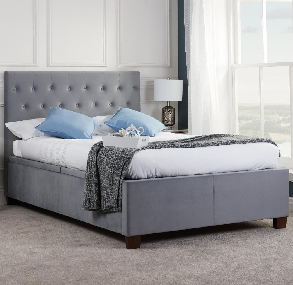 Cologne Grey Ottoman Storage Bed Full Image