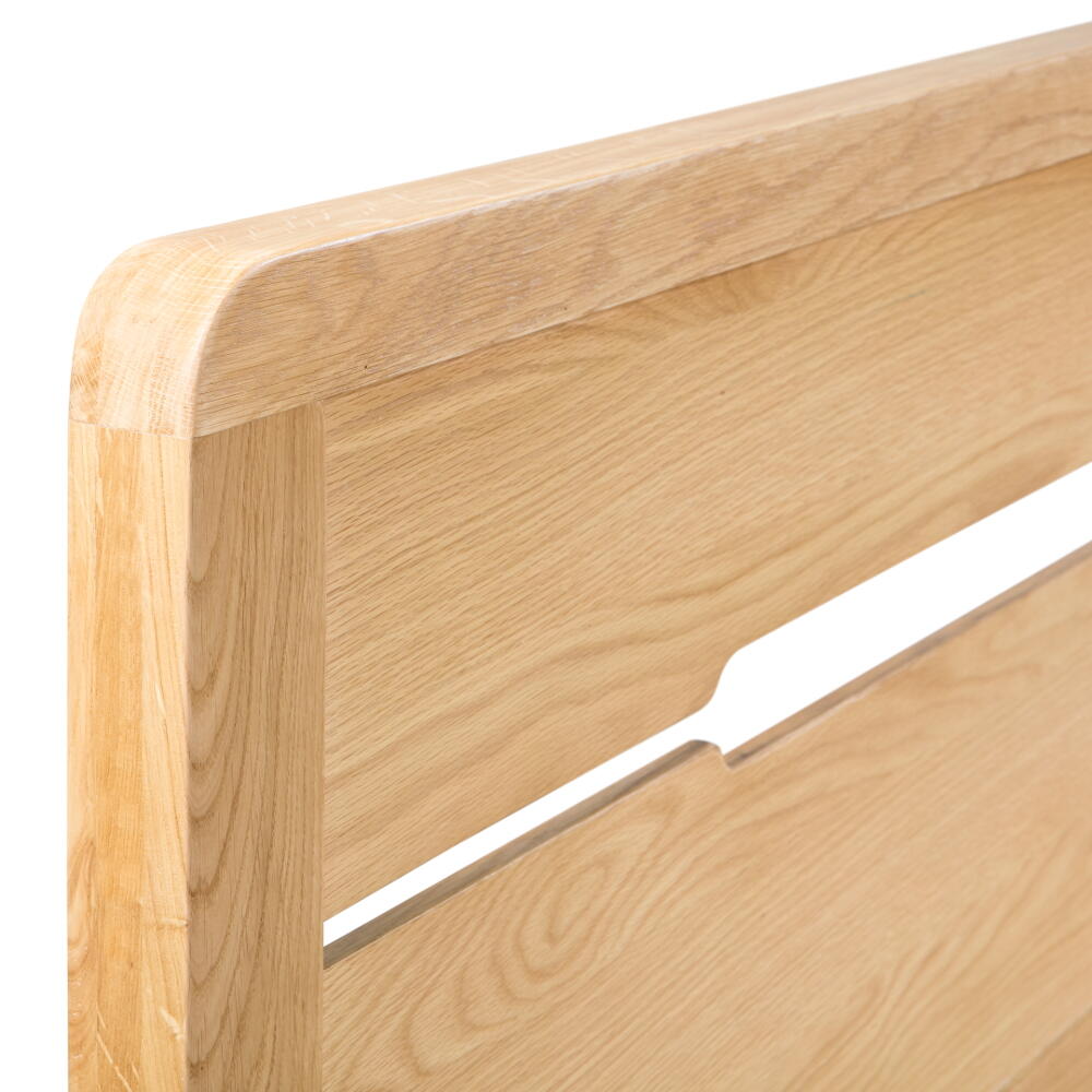 Curve Oak Wooden Bed Headboard Image