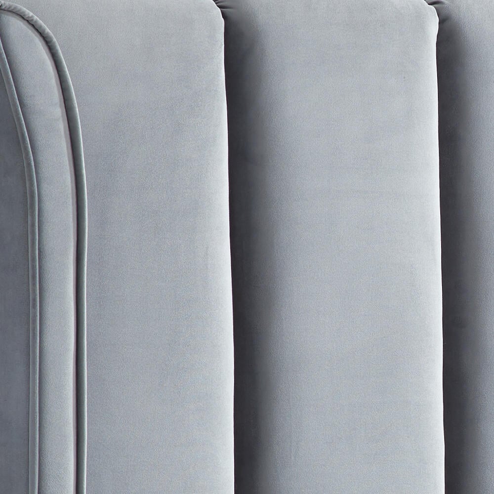 Fenton Grey Velvet Fabric Ottoman Bed Headboard Image