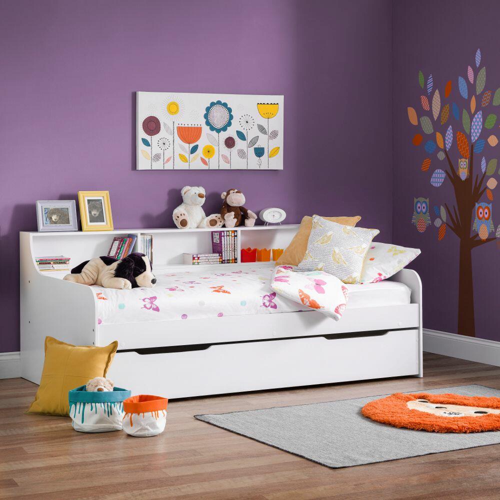 Single bed with pull out bed and storage sale