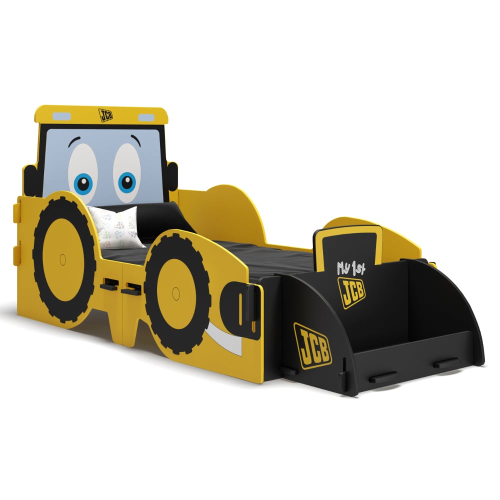 JCB Yellow Children's Digger Toddler Bed Side Image