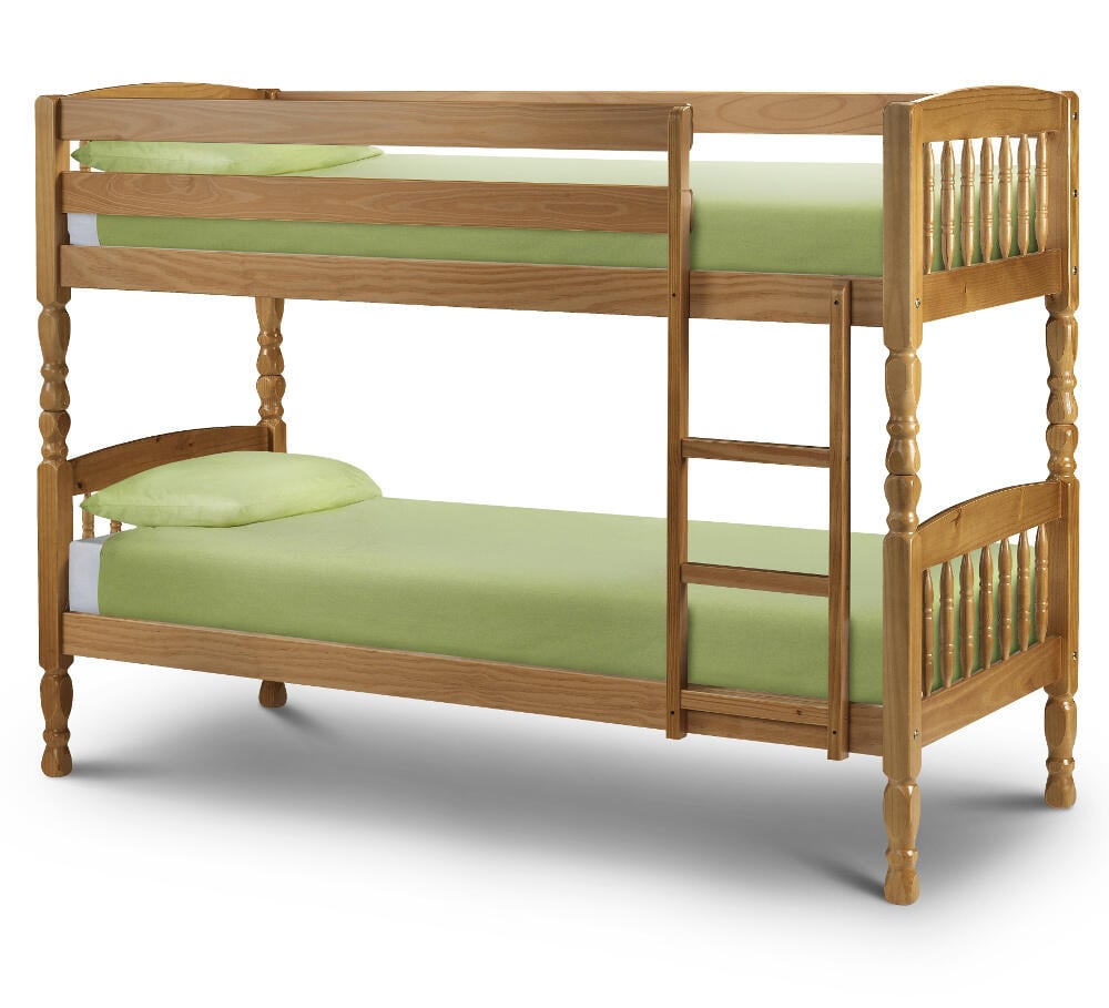 Lincoln Antique Solid Pine Wooden Bunk Bed Full Image