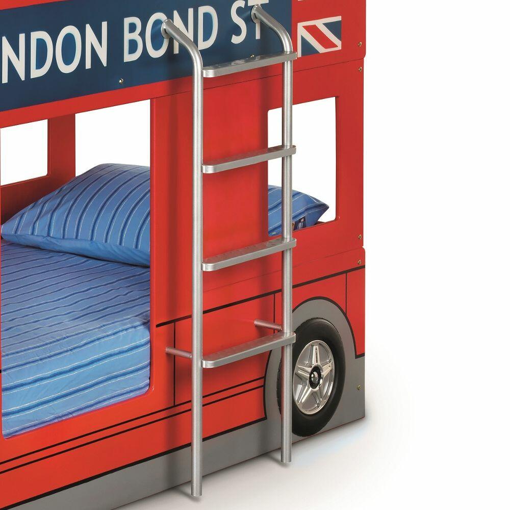 London Bus Red Kids Theme Bunk Bed Ladder Image