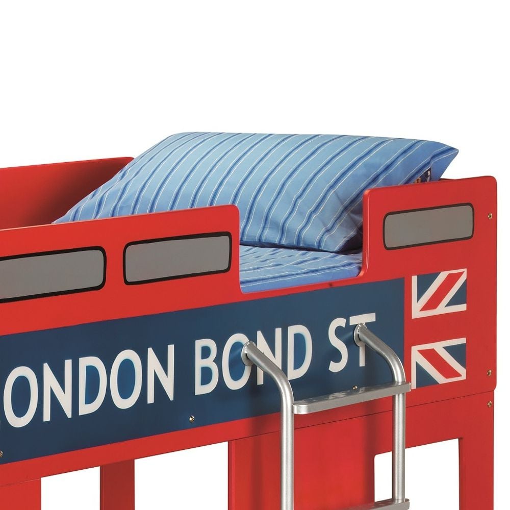 London Bus Red Kids Theme Bunk Bed