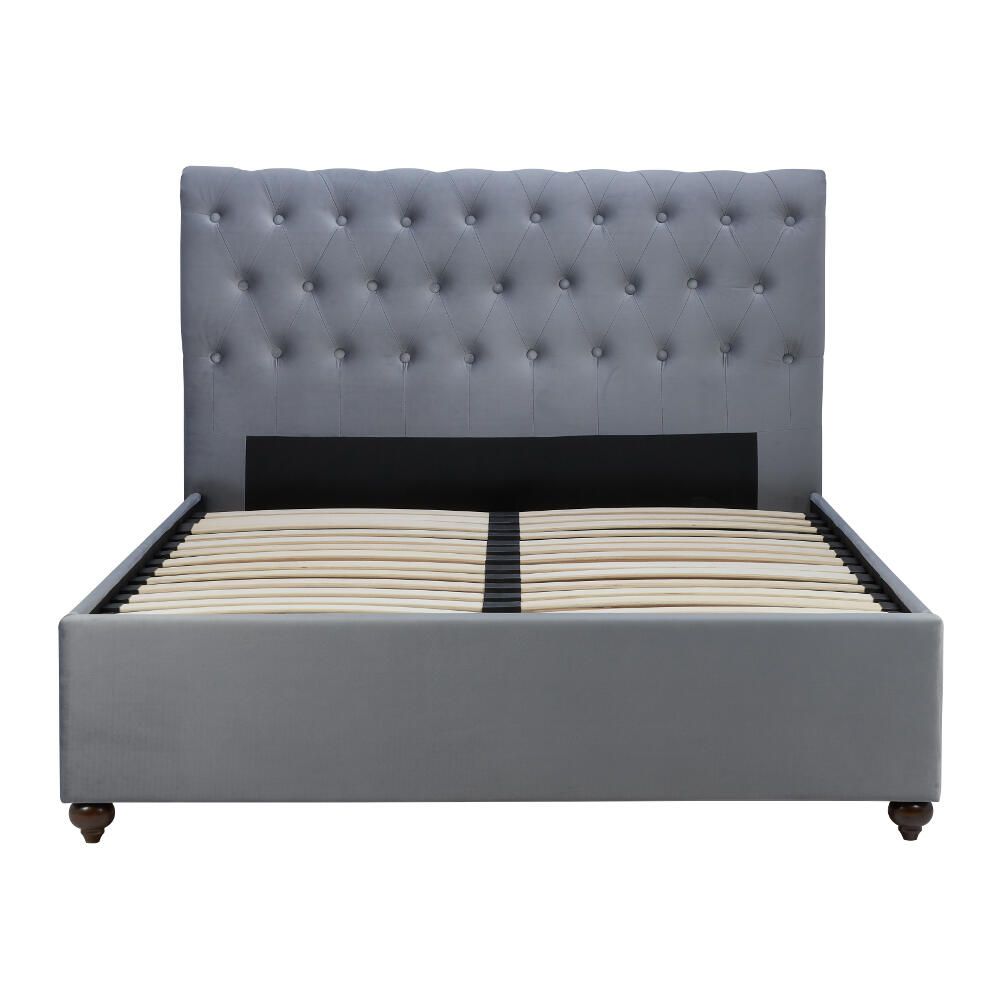 Happy Beds Marlow Grey 2 Drawer Bed Front Shot