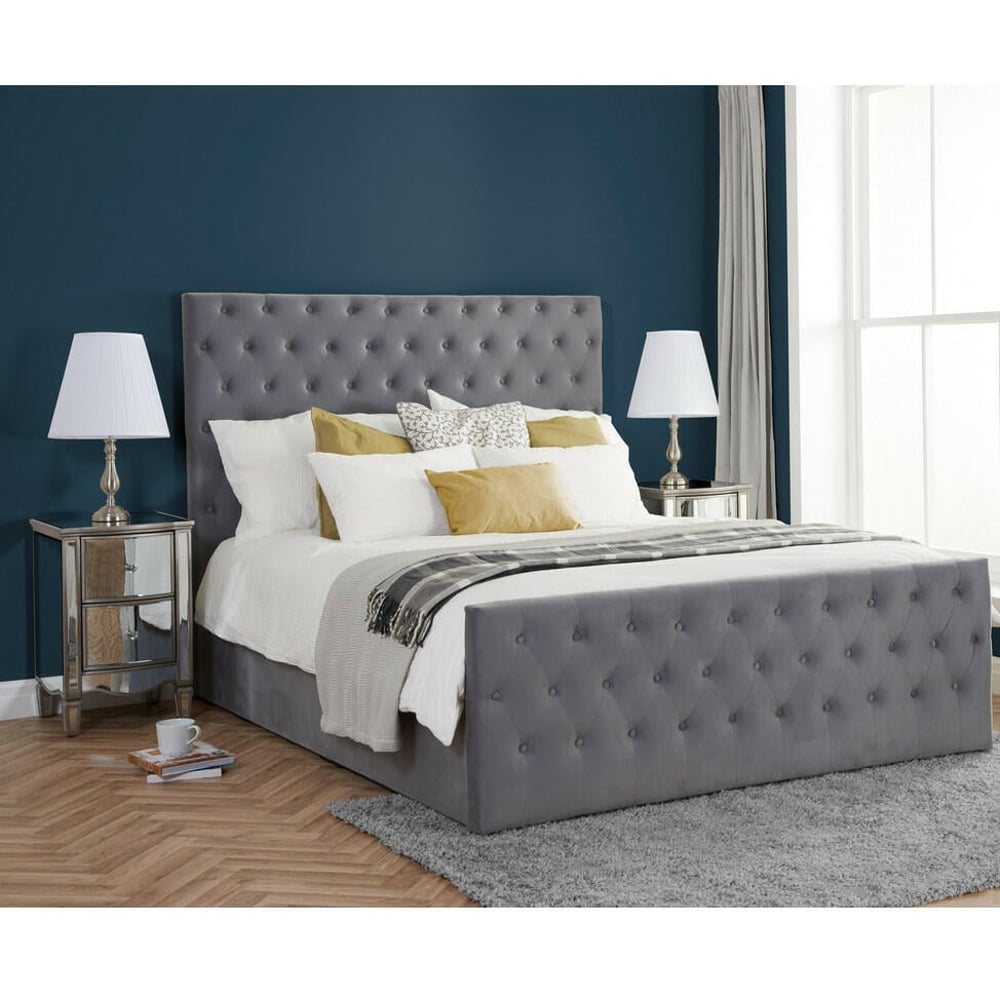 Happy Beds Marquis Grey Ottoman Closed