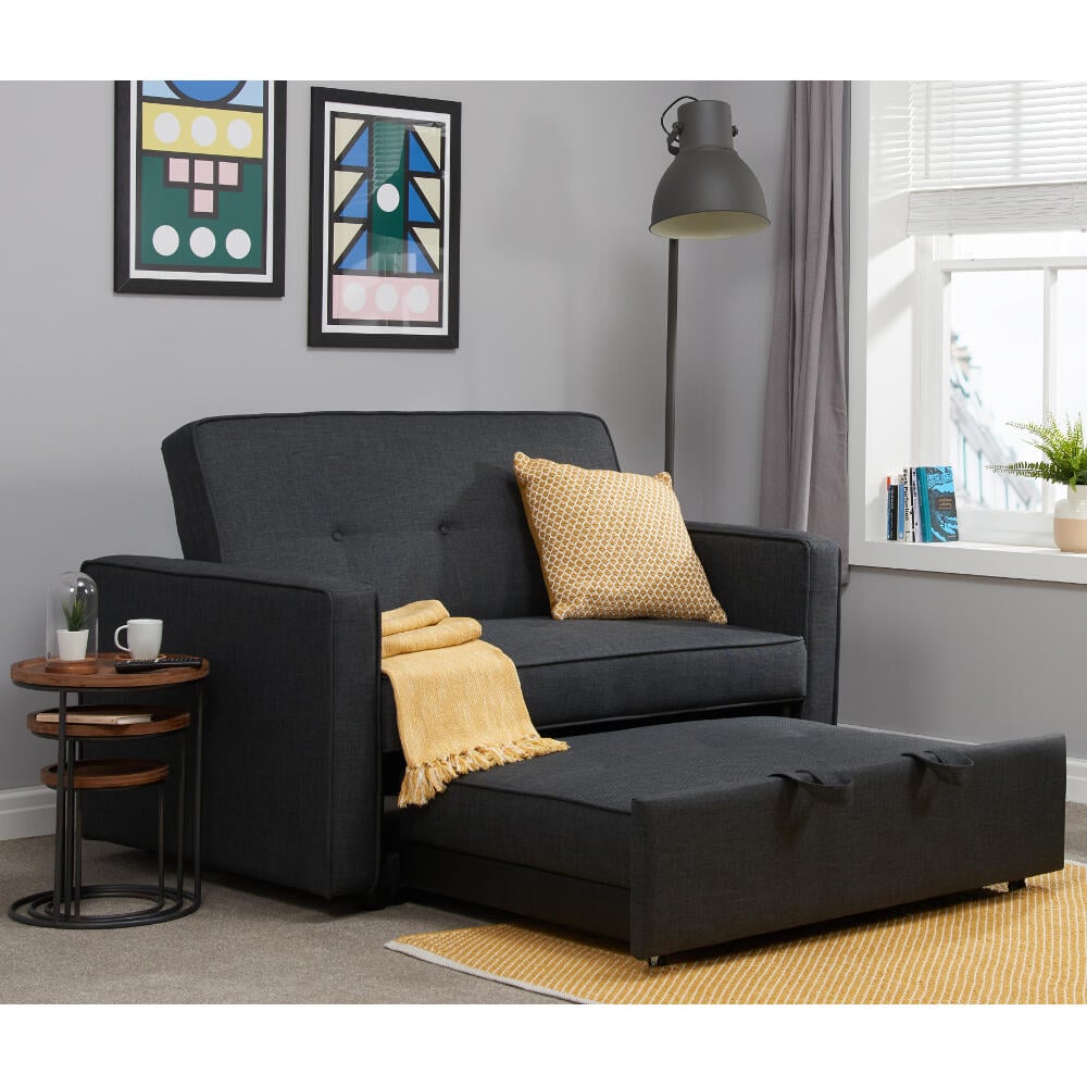 Happy Beds Otto Grey Sofa Bed Bottom Open