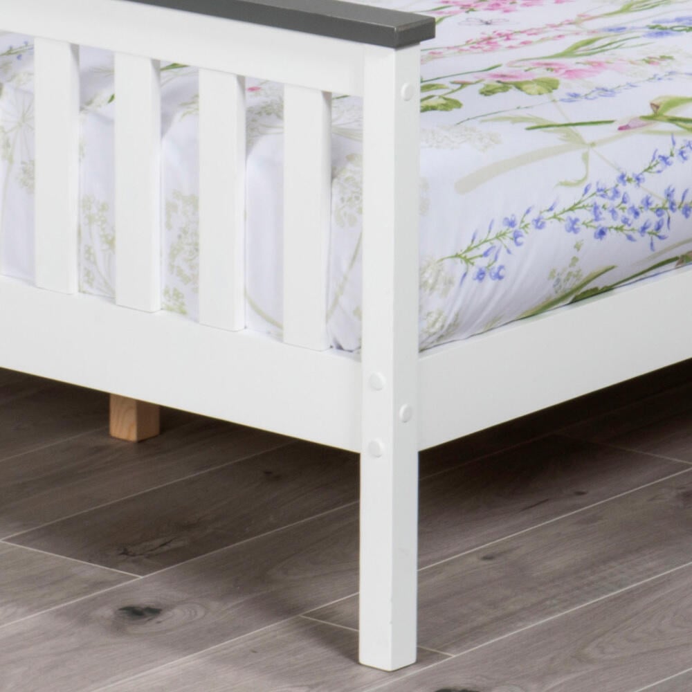 Happy Beds Shanghai White And Grey Bed Footboard