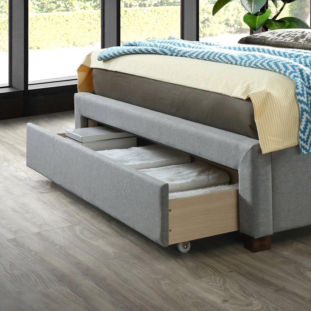 Happy Beds Shelby Grey 3 Drawer Bed Open Drawer