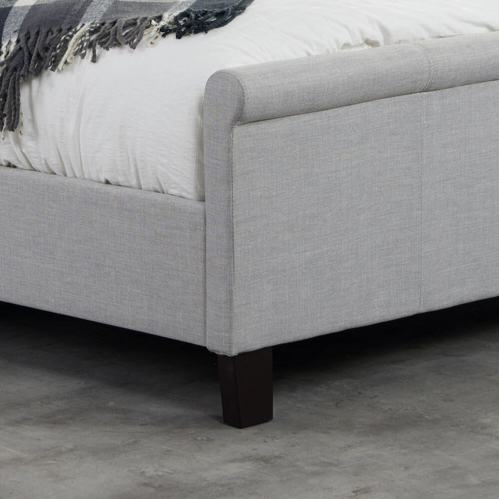 Happy Beds Stratus Grey Sleigh Bed Footend Close-up