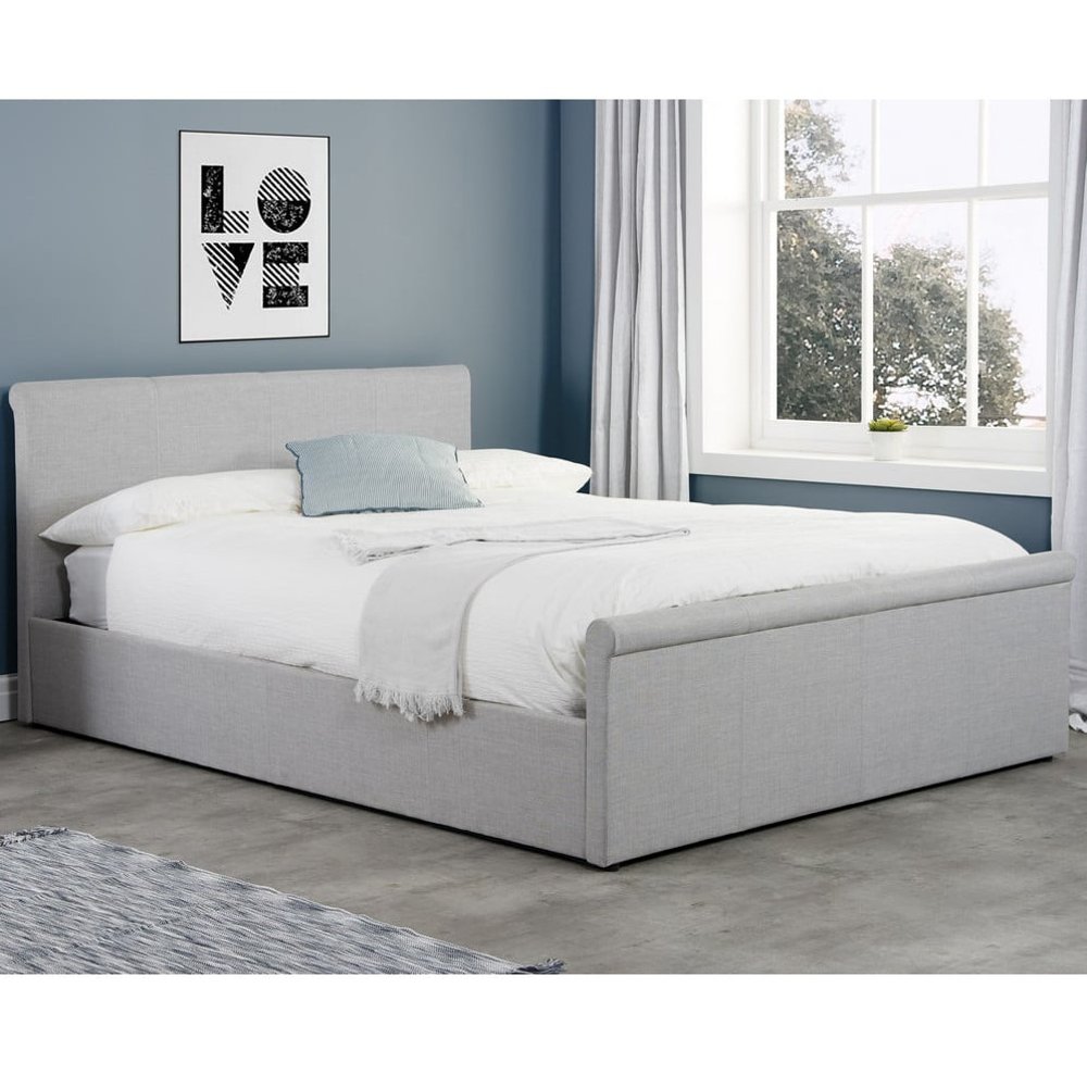 Happy Beds Stratus Grey Ottoman Closed