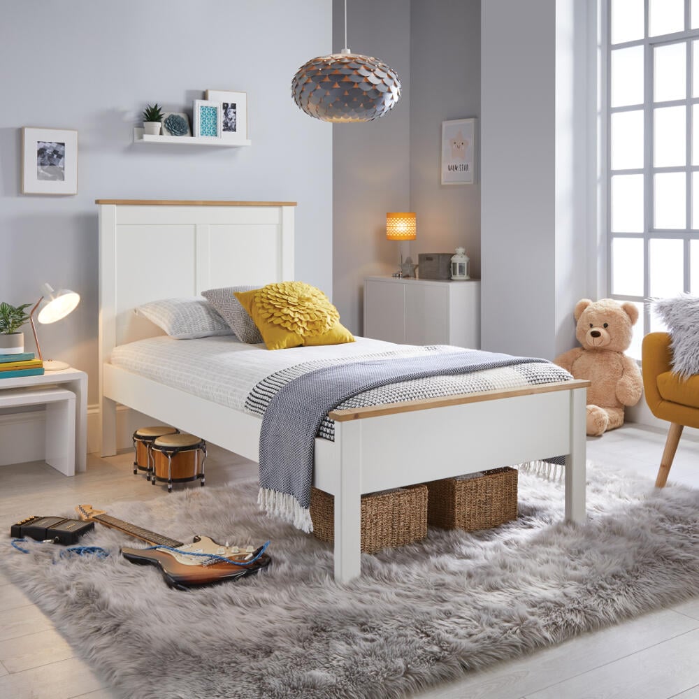 Vigo White and Oak Wooden Bed Room Set