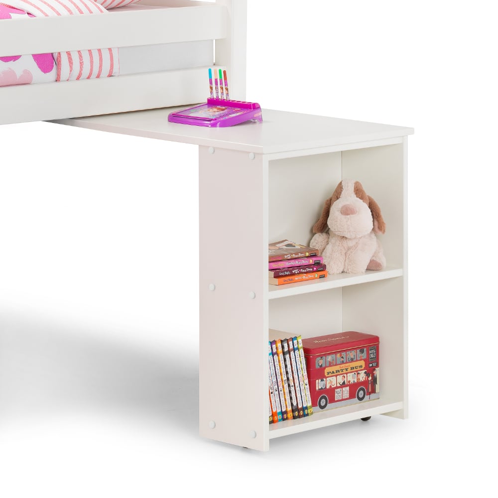 Happy Beds Wendy White Mid Sleeper Pull Out Desk