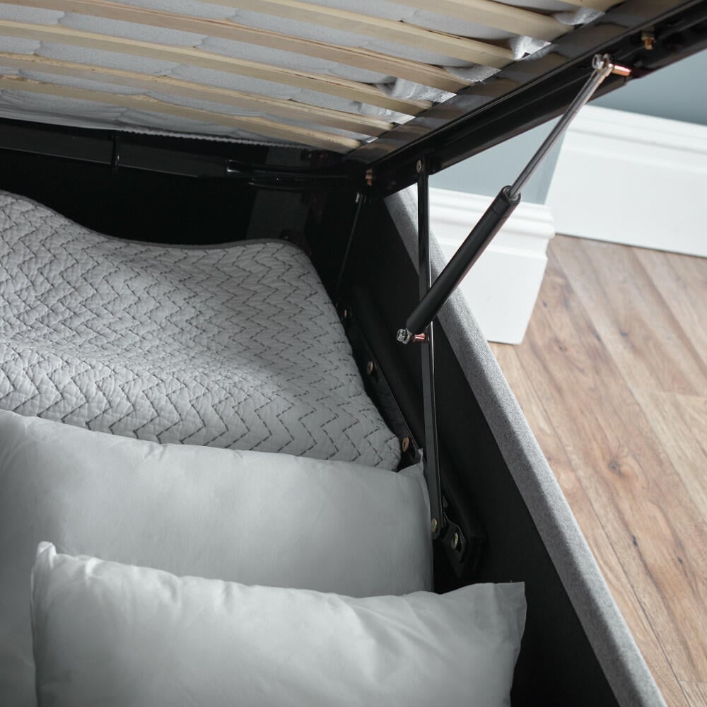Wilson Grey Fabric Ottoman Storage Bed Happy Beds