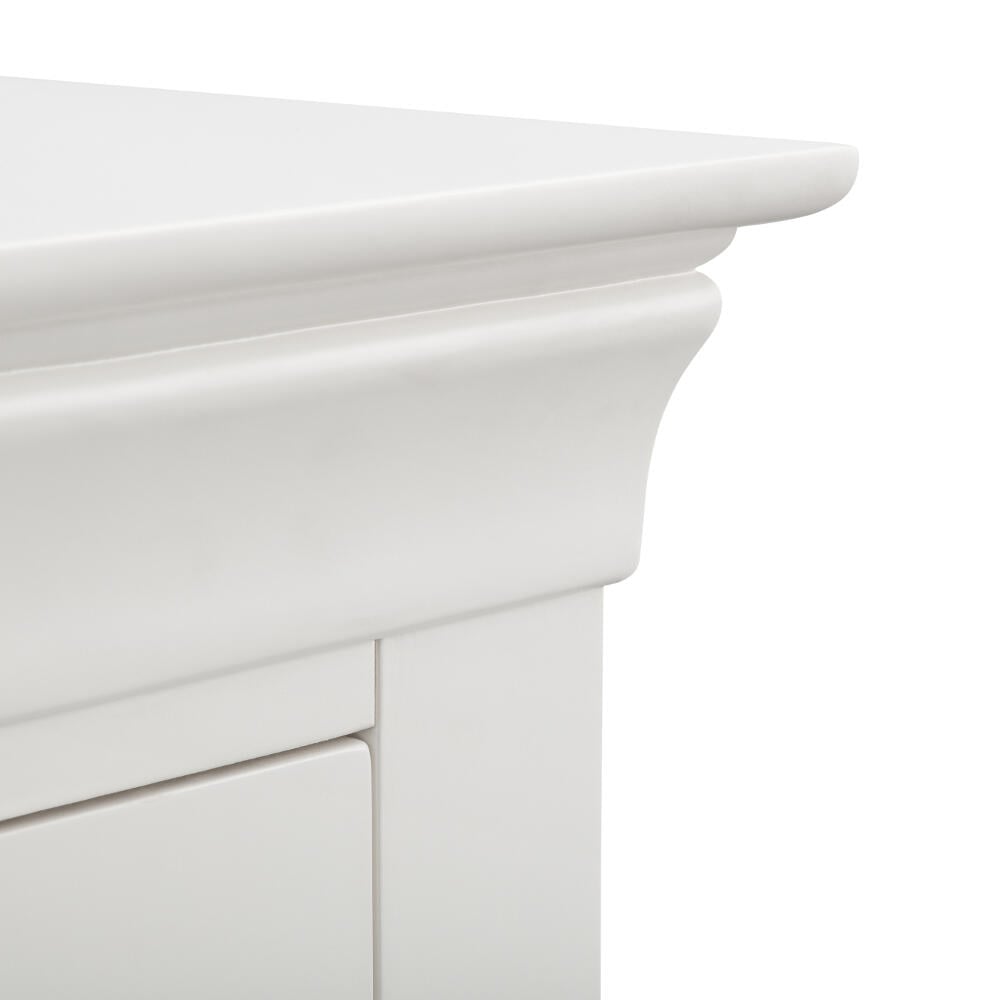Clermont White 3+2 Drawer Chest Close Up