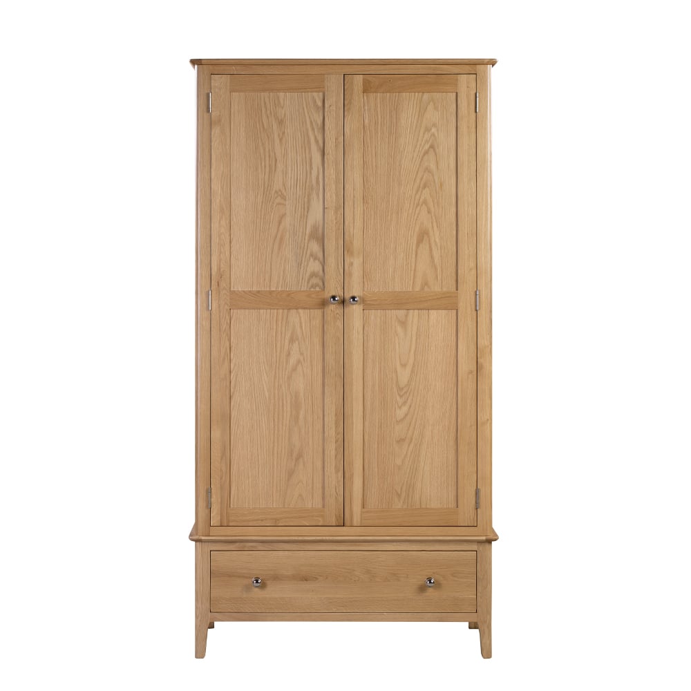 Cotswold Oak 2 Door Combination Wardrobe Full Image