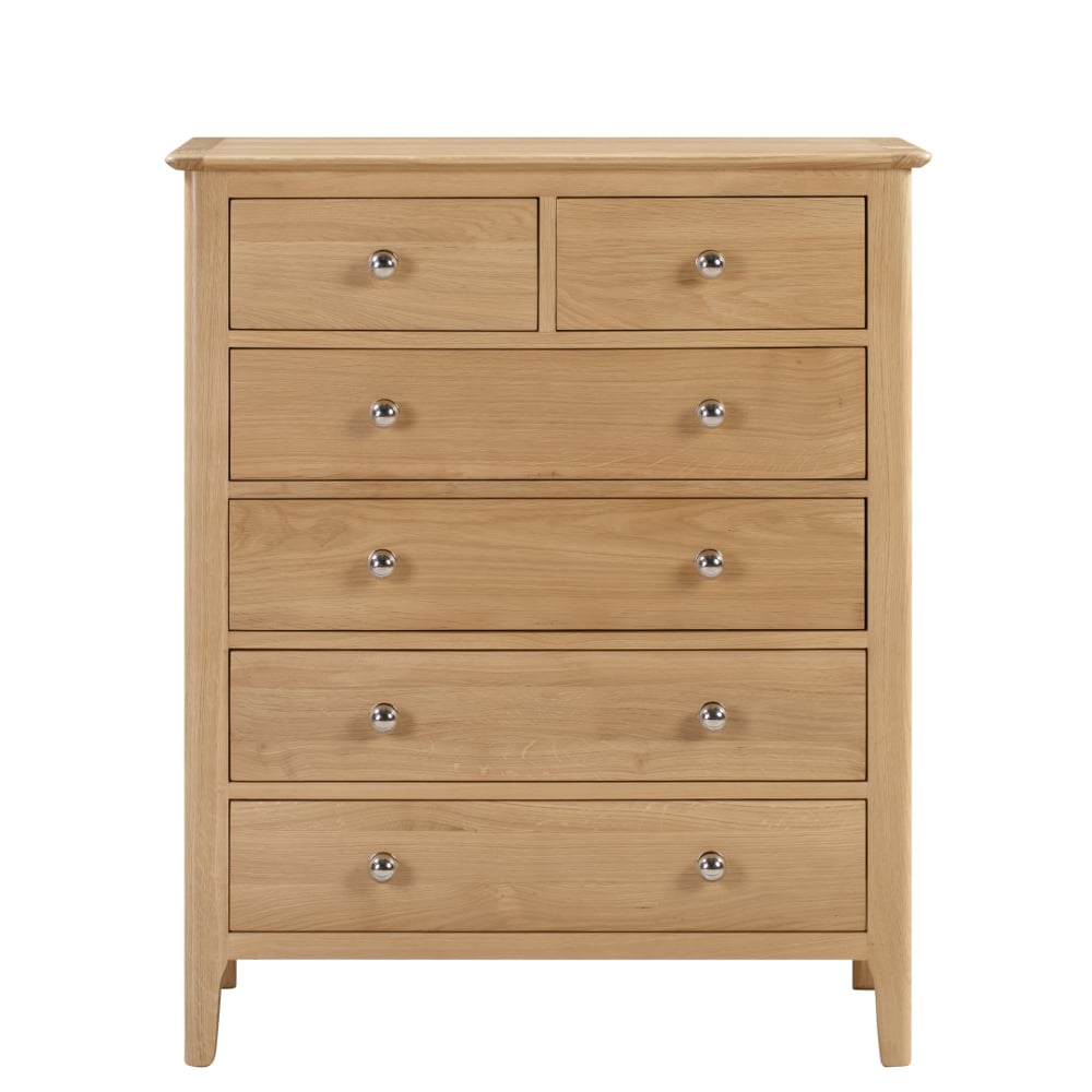 Cotswold Oak 4+2 Drawer Chest Front Image