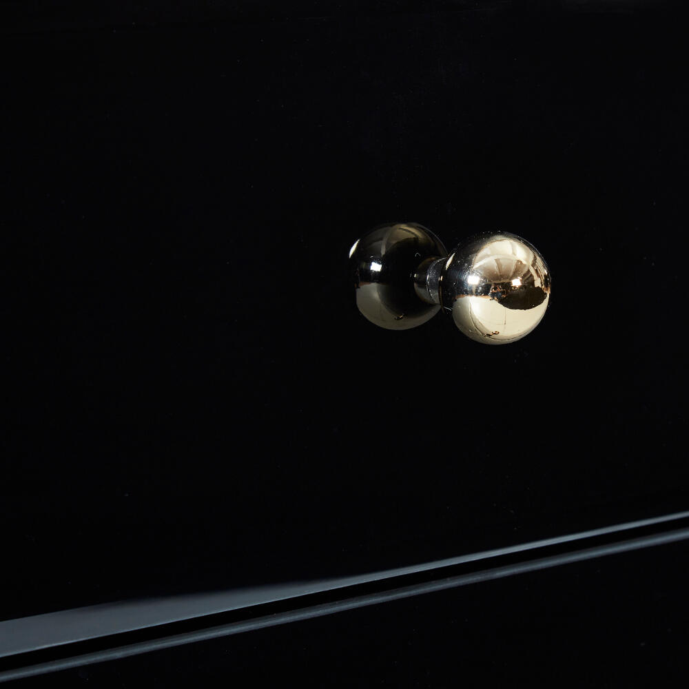 Fenwick Black And Gold 6 Drawer Chest Handle Image