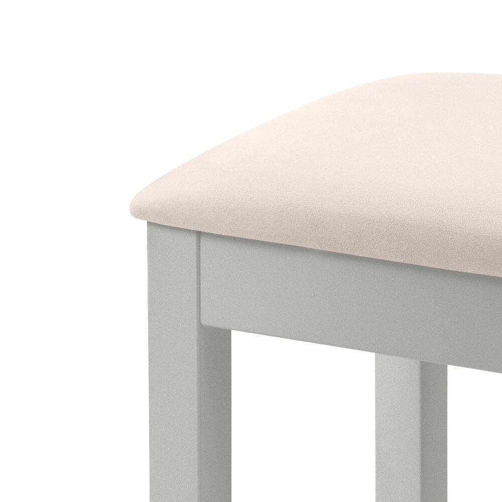 Maine Dove Grey Dressing Table Stool Close Up
