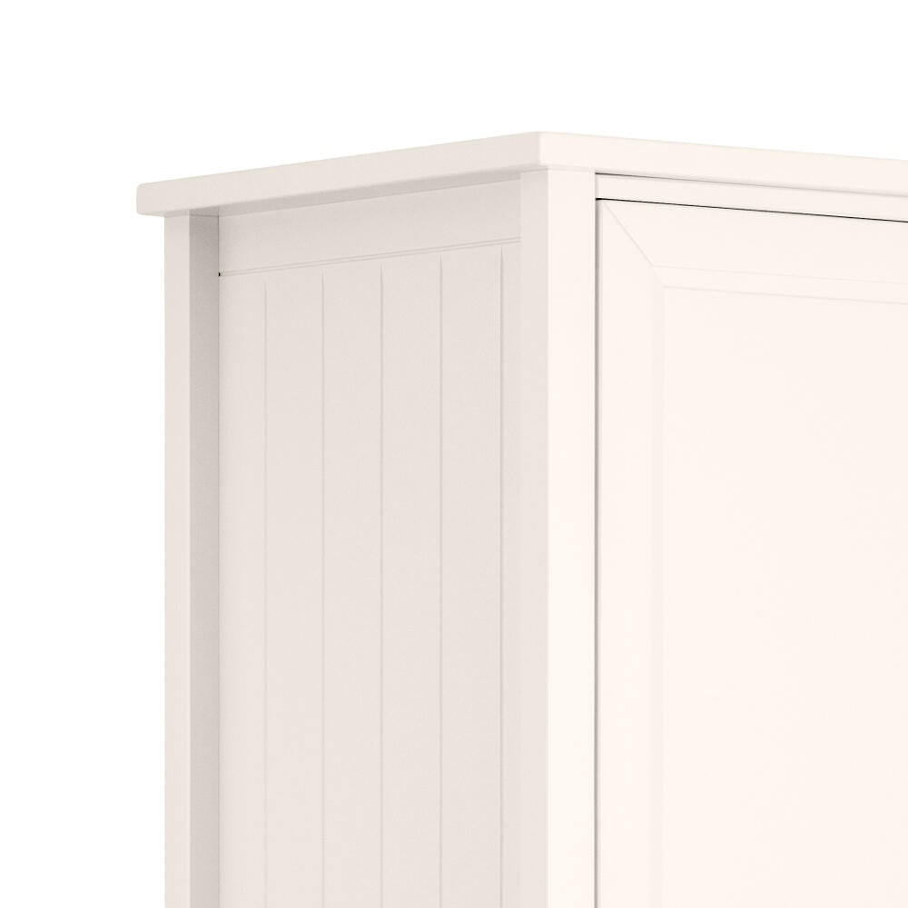 Maine White 3 Door Wooden Combination Wardrobe | Happy Beds