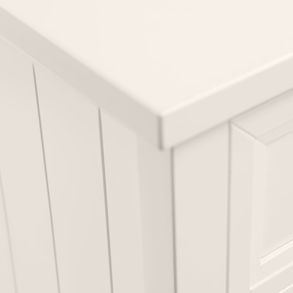 Maine White 6 Drawer Wide Chest Corner Image