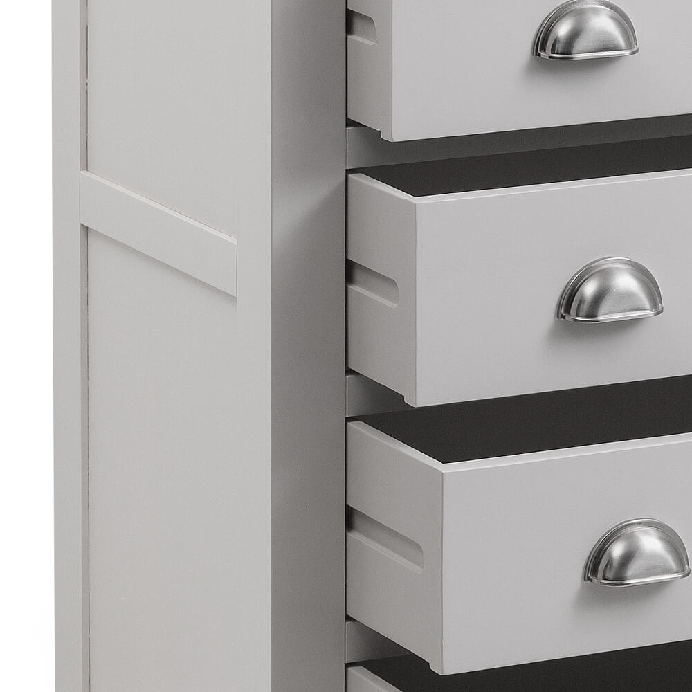 Happy Beds Richmond Grey And Oak 4+2 Drawer Chest Drawers Close-up