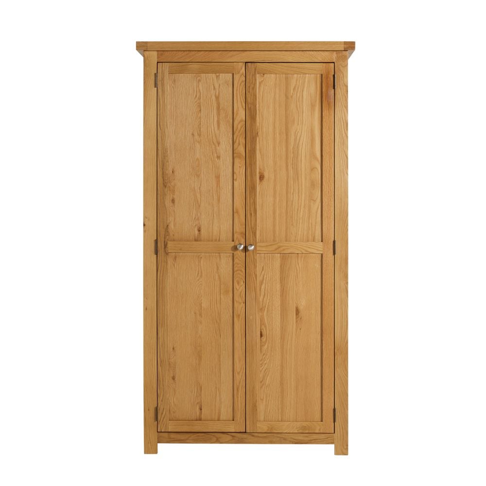 Woburn Oak Wooden 2 Door Wardrobe Front Shot