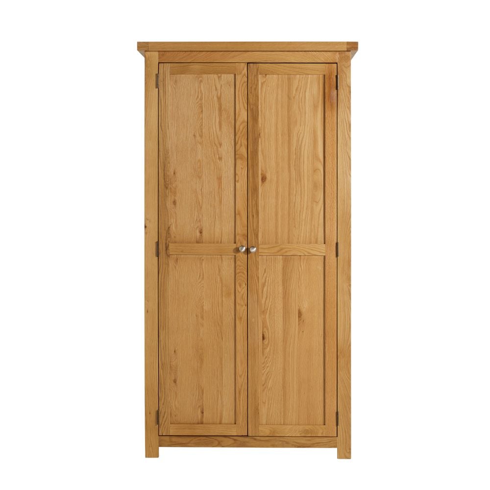 Woburn Oak Wooden 2 Door Wardrobe Front Shot