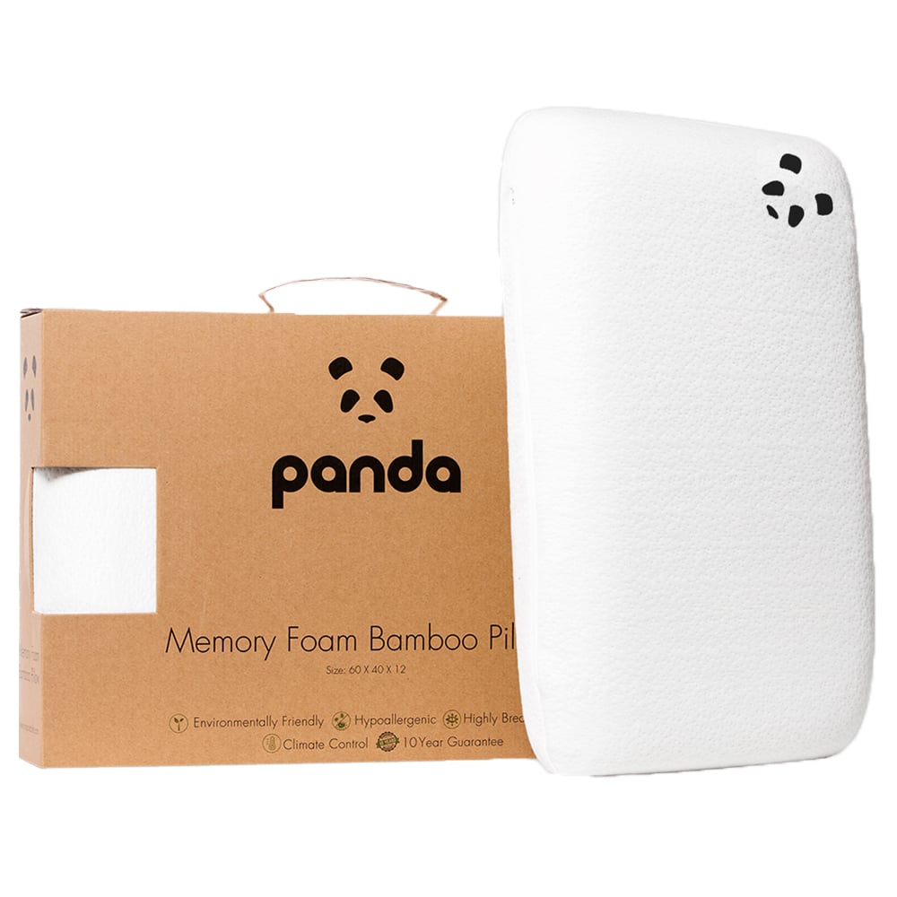 Happy Beds Panda Bamboo Memory Foam Pillow And Box