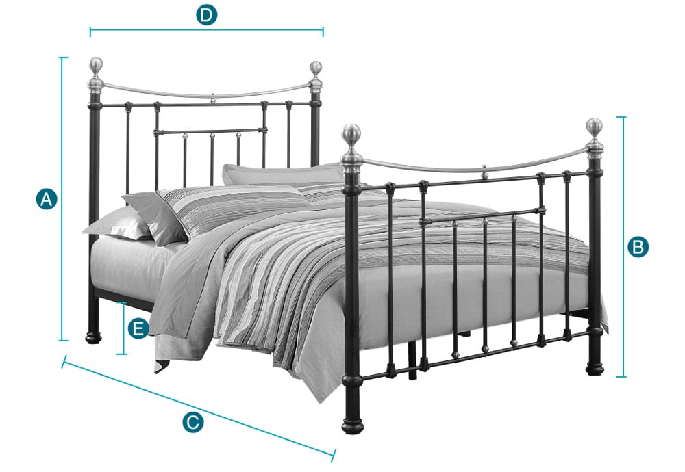 Bronte Black Metal Bed Sketch