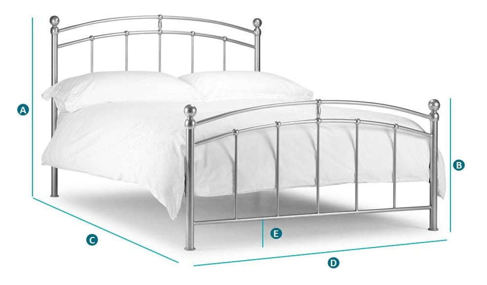 Chatsworth Silver Finish Metal Bed Sketch