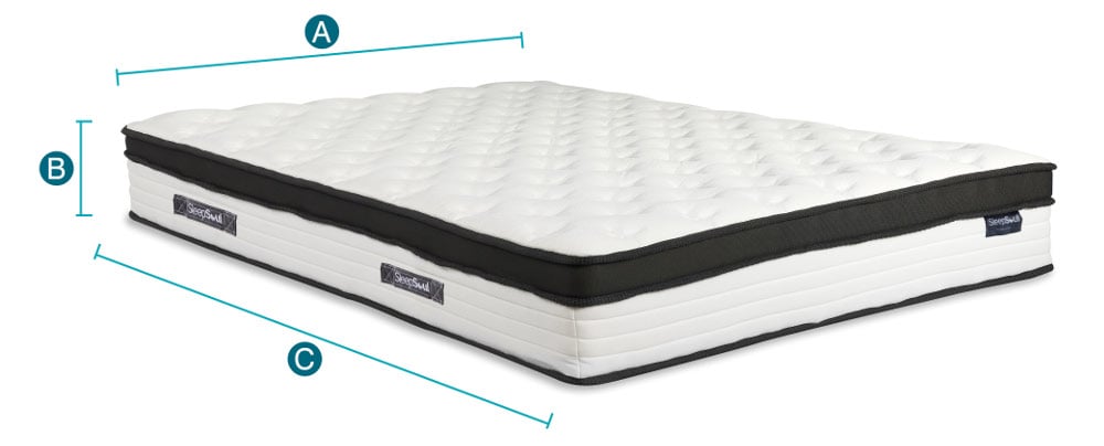 Happy Beds SleepSoul Cloud 800 Pocket Spring Mattress Sketch Dimensions