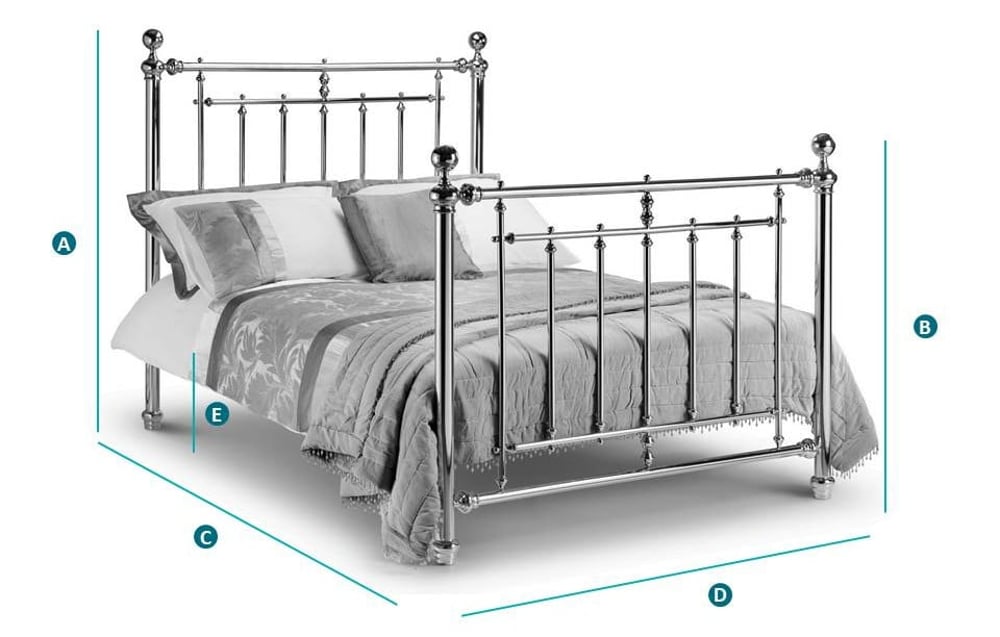 Empress Chrome Finish Metal Bed Sketch