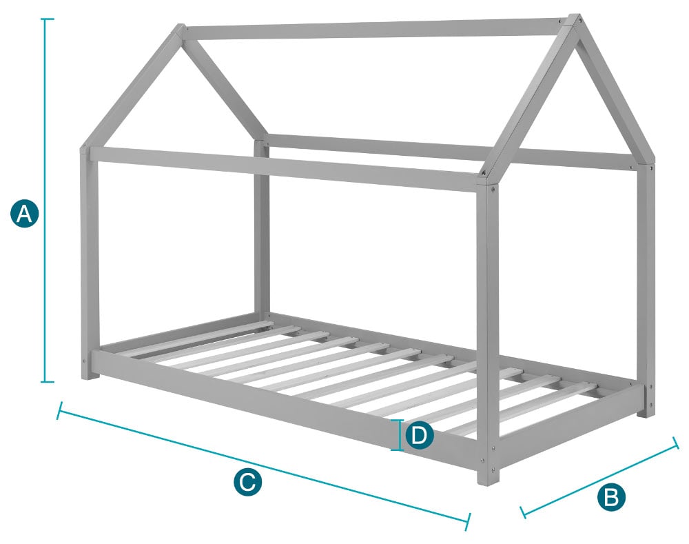 Happy Beds House Bed Sketch Dimensions