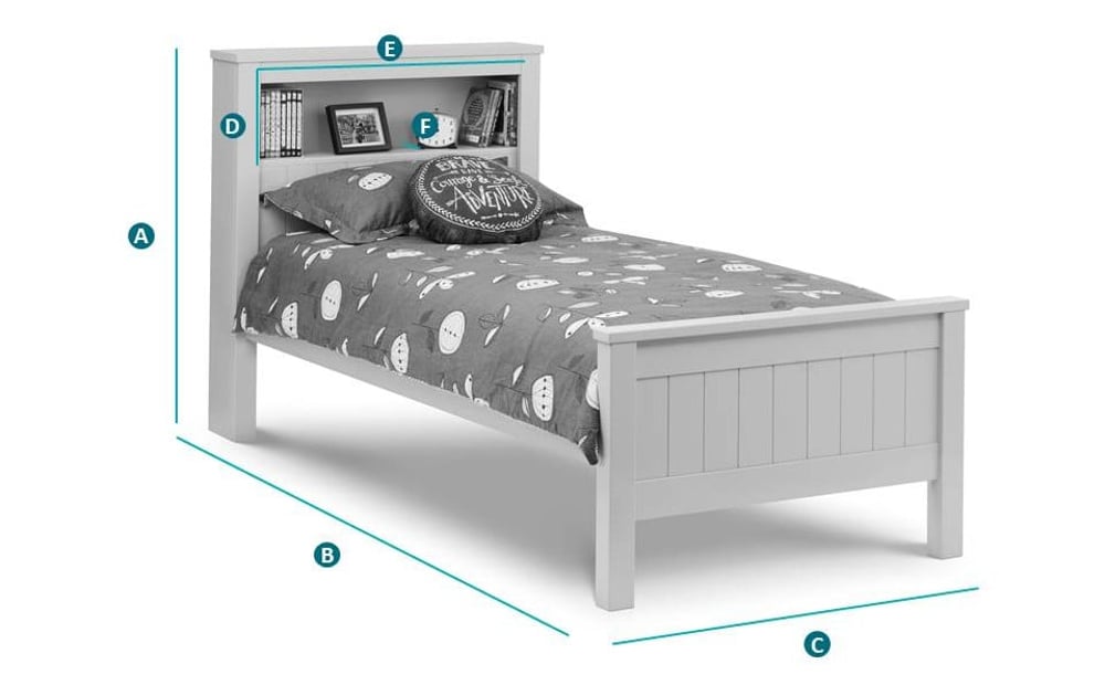 Maine White Bookcase Bed Sketch