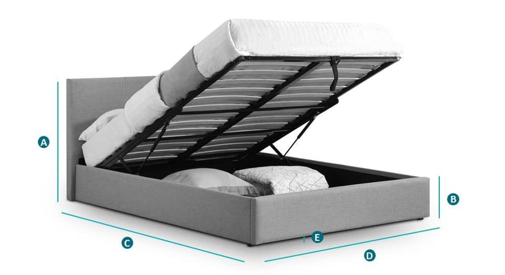 Happy Beds Rialto Ottoman Bed Sketch Dimensions