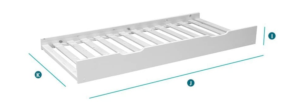 Happy Beds Tyler Guest Bed Trundle Sketch Dimensions