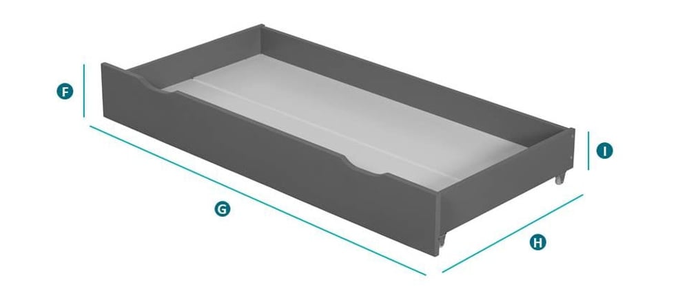 Happy Beds Xiamen White 4ft & 4ft6 Sketch Dimensions