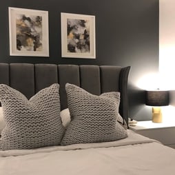 Fenton Grey Velvet Ottoman Bed Happy Beds