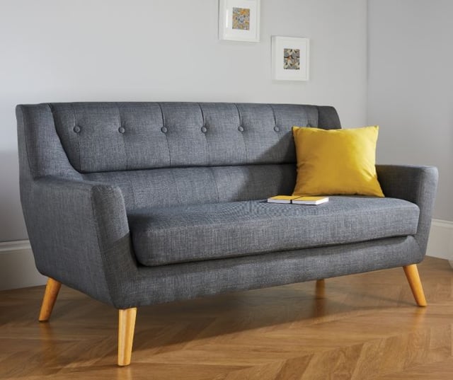 Lambeth 3 Seater Grey Fabric Sofa