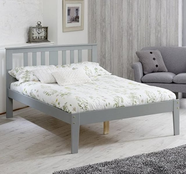 Kingston Grey Wooden Bed