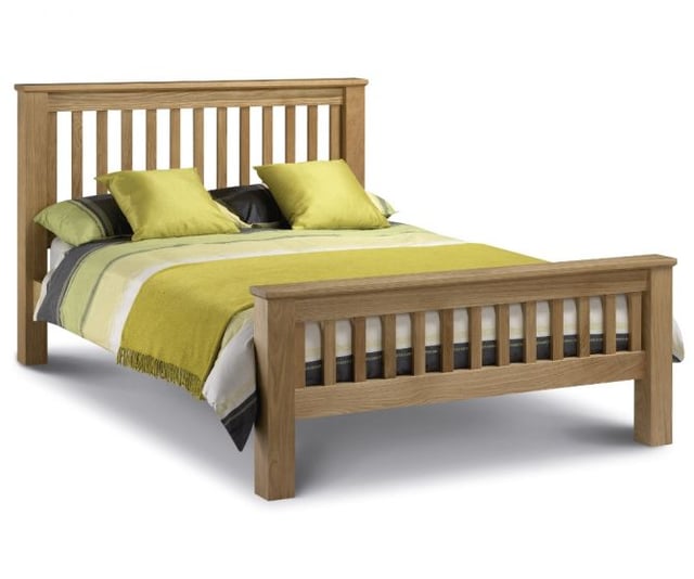 Amsterdam High Foot End Solid Oak Wooden Bed
