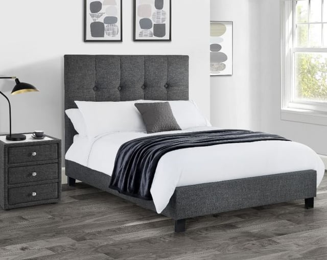 Sorrento Slate Grey Fabric Bed