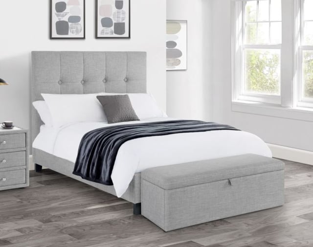 Sorrento Light Grey Fabric Bed